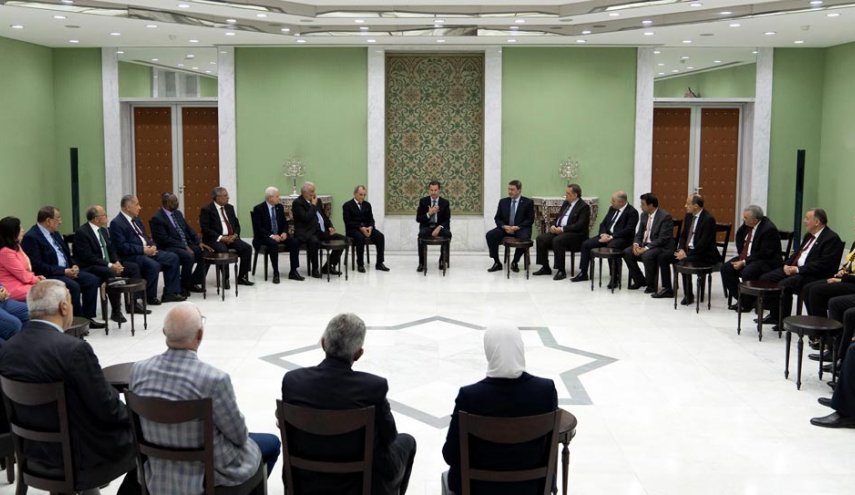 الرئيس السوري يستقبل وفد المشاركين باجتماع مكتب اتحاد المحامين العرب