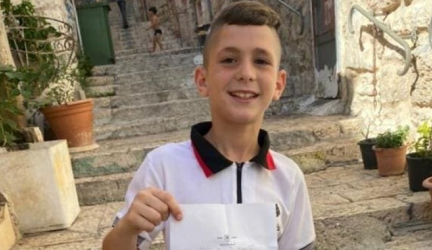 احضاریه رژیم صهیونیستی برای یک کودک 9 ساله فلسطینی
