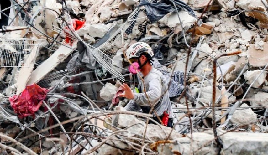 افزایش تعداد قربانیان حادثه ریزش ساختمان مسکونی در فلوریدای آمریکا به ۶۰ نفر 
