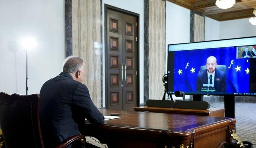 الكاظمي ورئيس المجلس الأوروبي يبحثان سبل التعاون وتطوير العلاقات