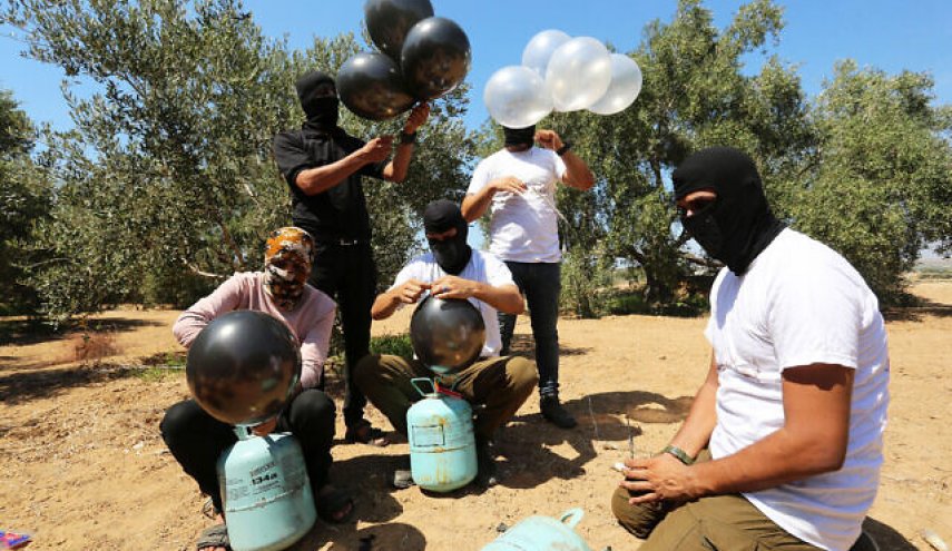 ازسرگیری ارسال بالن‌های آتش‌زا به فلسطین اشغالی و اولین واکنش حماس