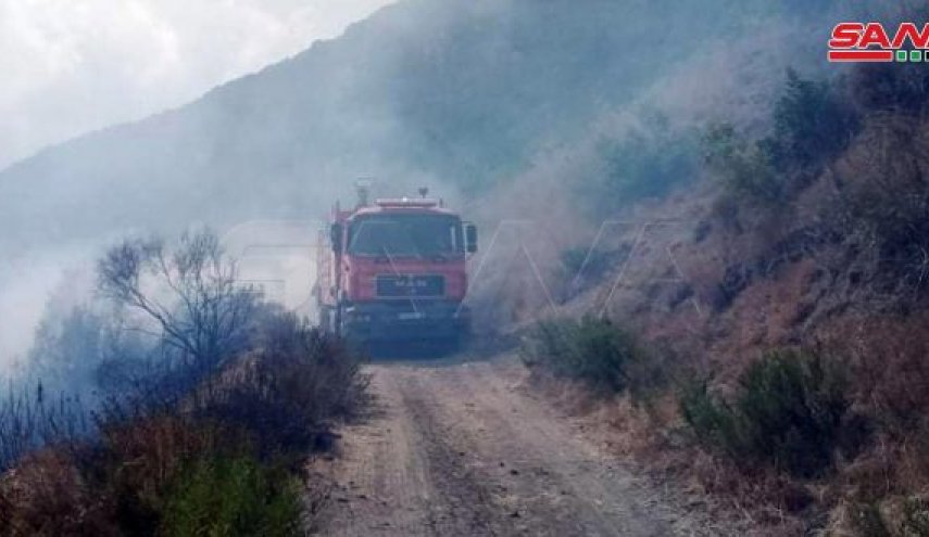 اندلاع حريق في منطقة وادي العيون بريف محافظة حماة السورية