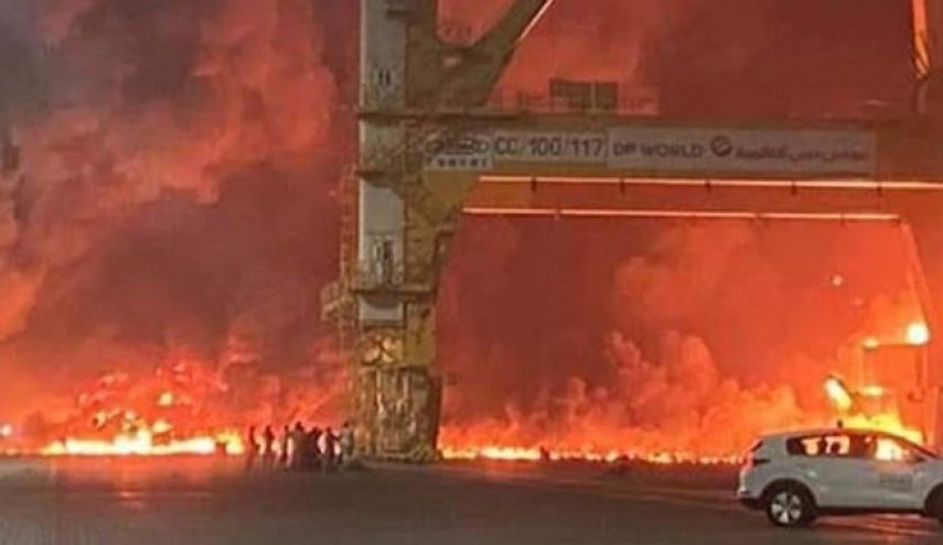 کشته و زخمی شدن 5 صهیونیست در انفجار بندر دبی + فیلم

