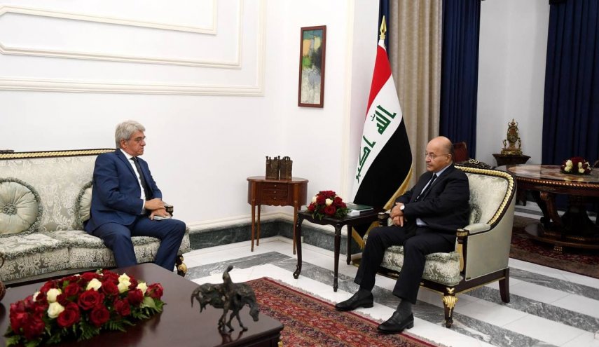  برهم صالح يستقبل سفير فرانسا لدى العراق لبحث العلاقات بين البدين