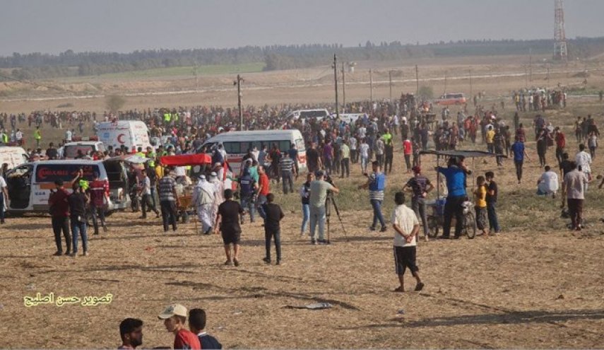 تیراندازی نظامیان صهیونیست به سمت تظاهرکنندگان در باریکه غزه