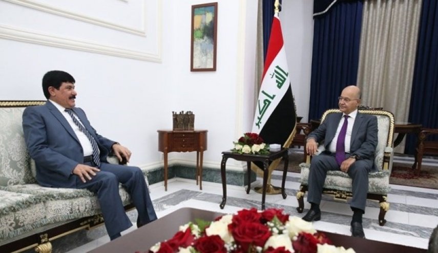 دیدار سفیر سوریه با رئیس‌جمهور عراق یک روز پس از اجلاس بغداد
