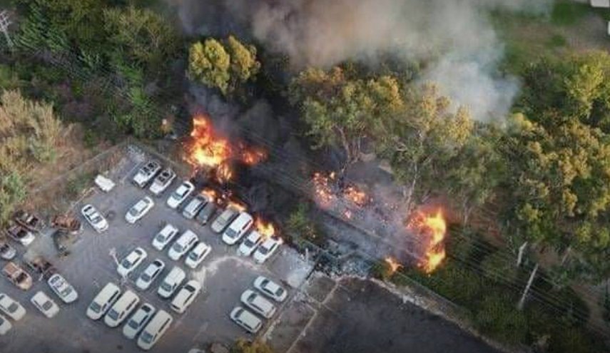  آتش‌سوزی بزرگ در شهر اشغالی «یافا»+ عکس