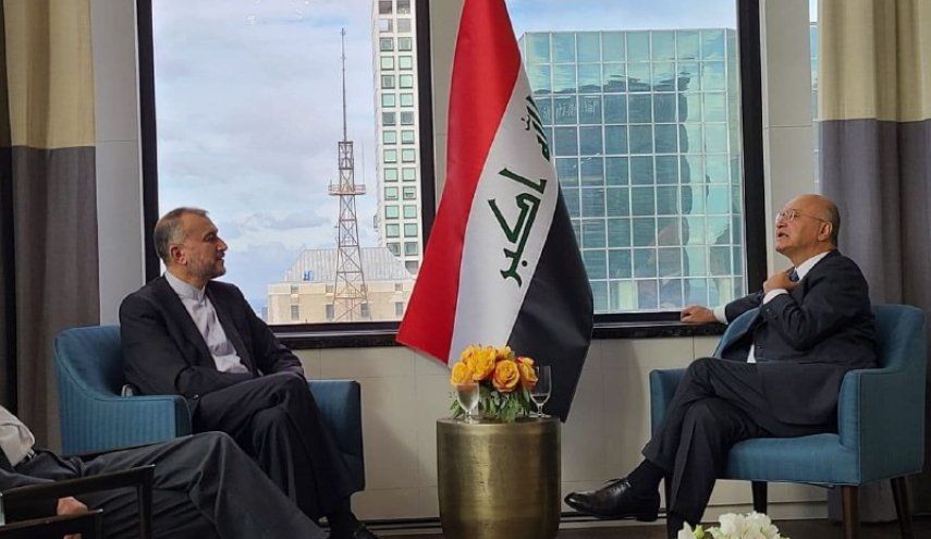 امیرعبداللهیان با رئیس‌جمهور عراق دیدار کرد
