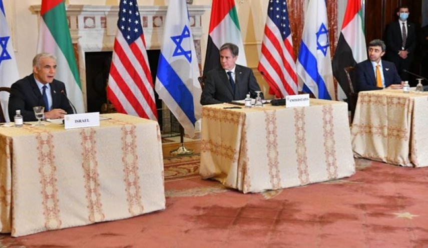 نشست مشترک وزیران خارجه آمریکا،امارات و رژیم صهیونیستی در واشنگتن
