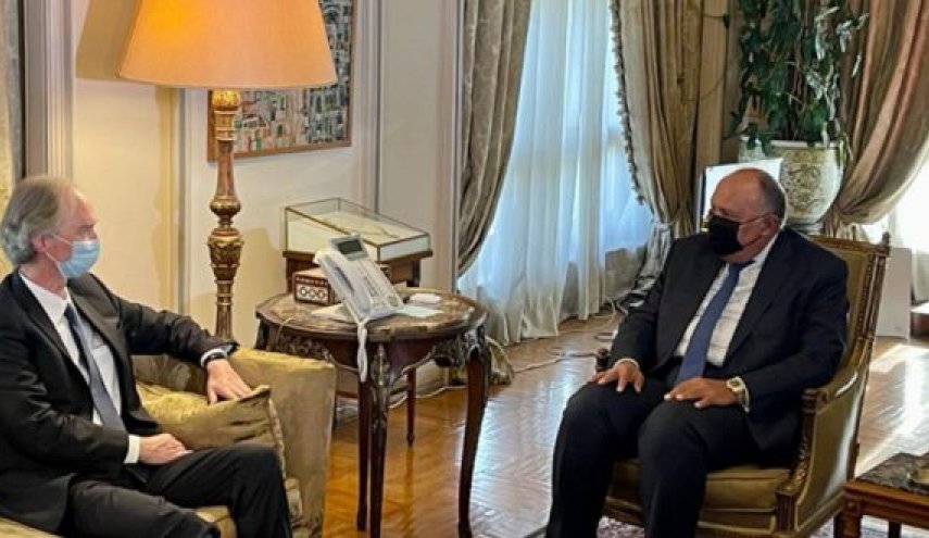 وزير الخارجية المصري يبحث مع بيدرسون الاوضاع في سوريا 
