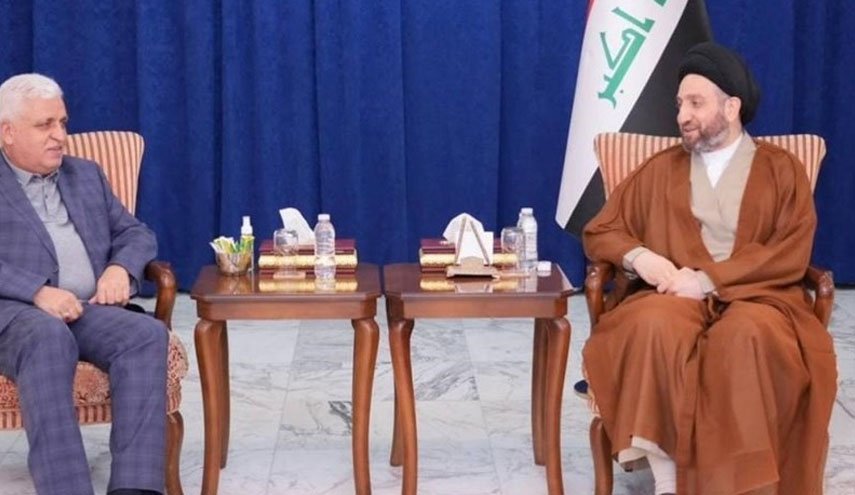 رایزنی حکیم و رئیس الحشد الشعبی عراق درباره حل اختلافات سیاسی نتایج انتخابات