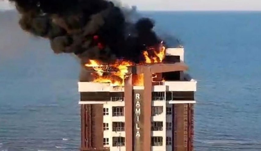 برج ۱۷ طبقه رامیلا در چالوس خاکستر شد! + فیلم