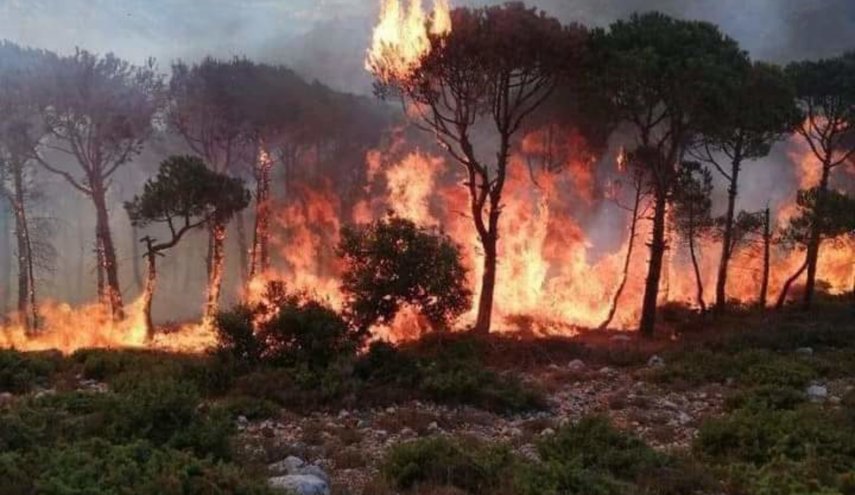 حرائق متنقلة في جنوب لبنان اليوم الاحد