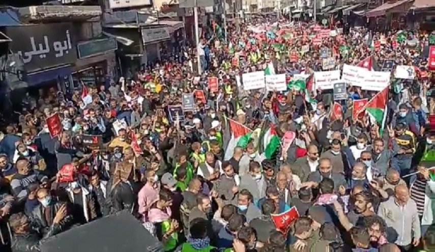 تظاهرات گسترده ضد صهیونیستی مردم اردن 