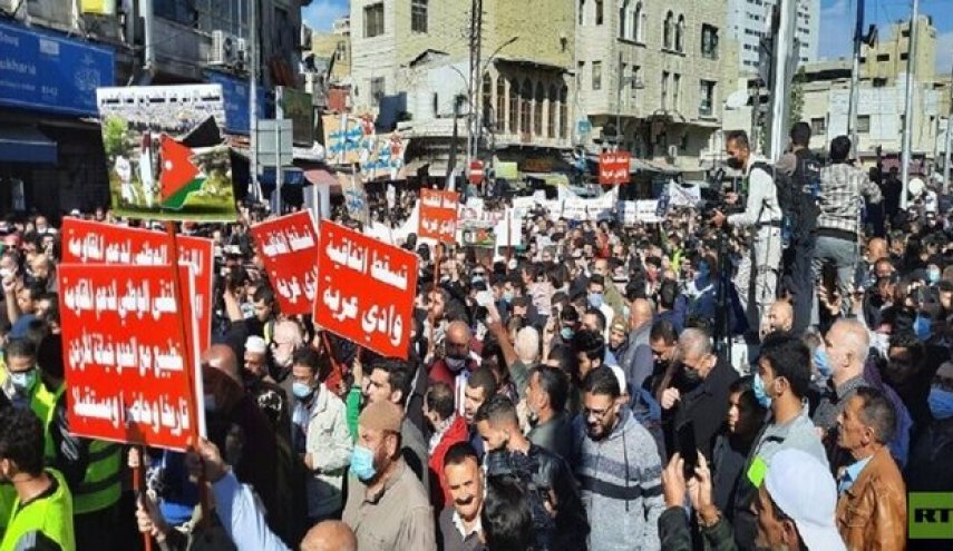 راهپیمایی اعتراضی شهروندان اردنی علیه توافق آبی با رژیم صهیونیستی
