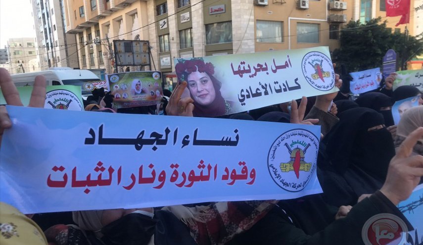 تظاهرات زنان فلسطینی در حمایت از اسیران زن + تصاویر