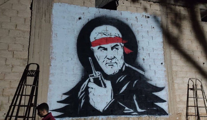 نقاشی های دیواری سوری ها در دومین سالگرد شهادت سردار دلها+تصاویر