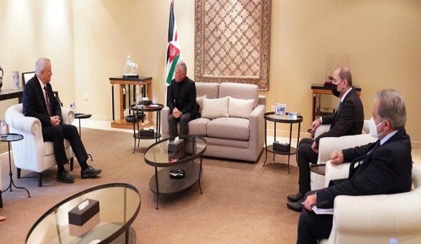 دیدار و رایزنی شاه اردن و وزیر جنگ رژیم صهیونیستی در اَمان