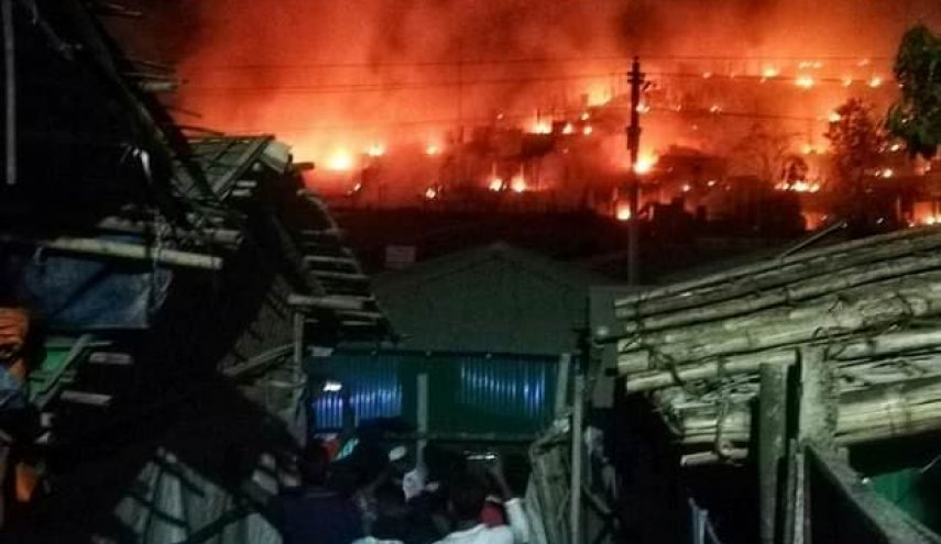 وقوع آتش‌سوزی در کمپ پناهجویان روهینگیا در بنگلادش
