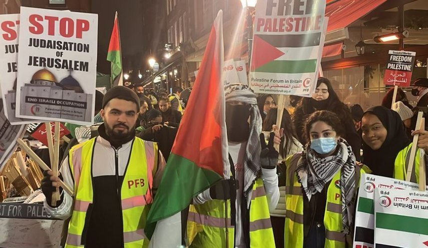 تظاهرات حاشدة في لندن تضامنًا مع اهالي حي الشيخ جراح