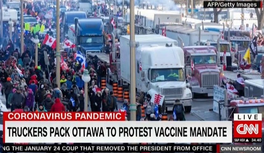 اعتراضات رانندگان کامیون در کانادا ده ها هزار دلار به اوتاوا زیان وارد کرد/نخست وزیر کانادا اعتراضات را محکوم کرد