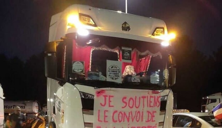 اعتراضات کامیونی علیه کرونا به فرانسه رسید