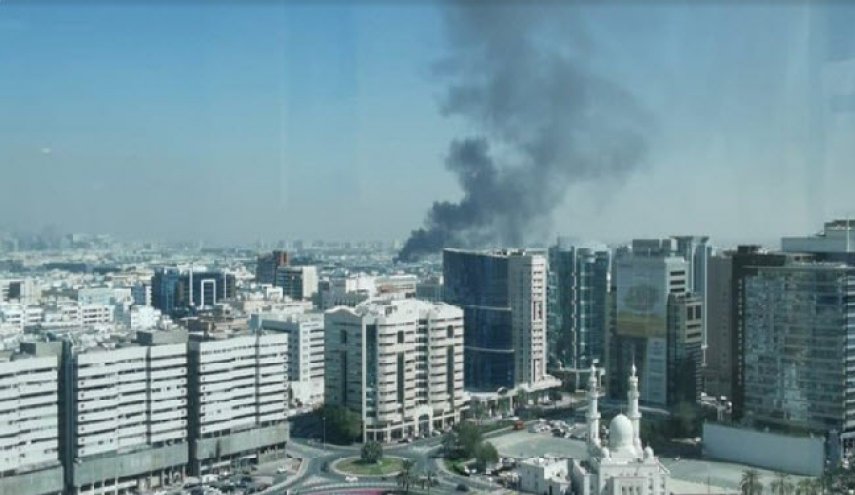 آتش‌سوزی در مرکز دبی
