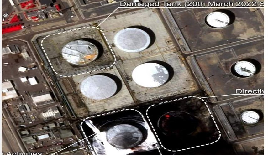 تصاویر ماهواره ای از گستردگی ویرانی در تاسیسات آرامکو در عربستان 