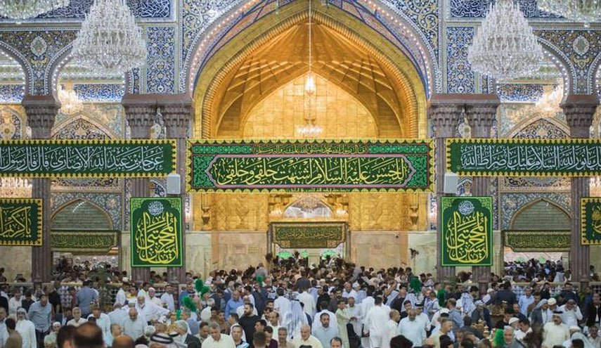 شاهد.. أجواء ولادة الامام الحسن (عليه السلام) في كربلاء المقدسة 