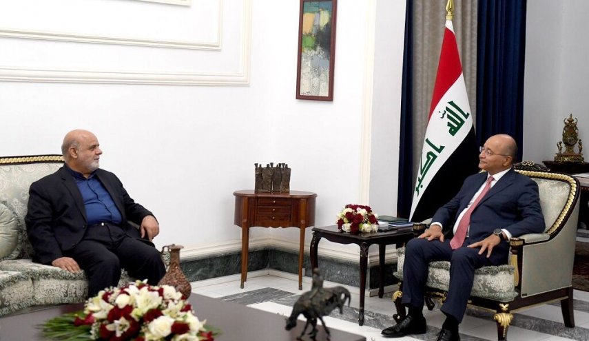 الرئيس العراقي يؤكد على تنمية العلاقات بين بغداد وطهران