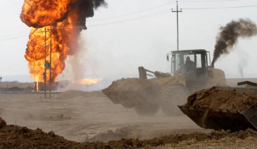آتش سوزی در پالایشگاه نفت سلیمانیه عراق