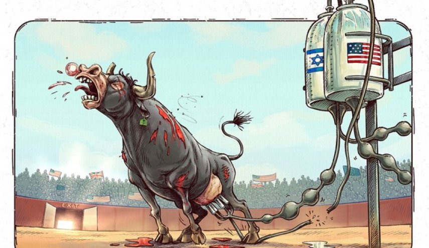 كاريكاتير مستوحى من كلام السید خامنئي حول العدوان السعودي على اليمن