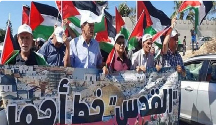 راهپیمایی پرچم فلسطینی‌ها در رام الله برگزار می‌شود