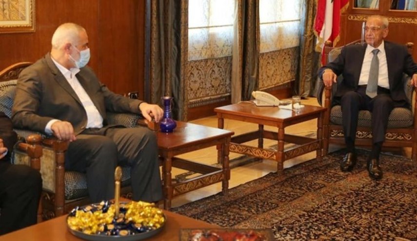 هنیه، ریاست مجدد متحد حزب‌الله بر پارلمان لبنان را تبریک گفت