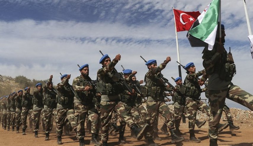 تروریست‌های همسو با ترکیه در سوریه رزمایش برگزار کردند
