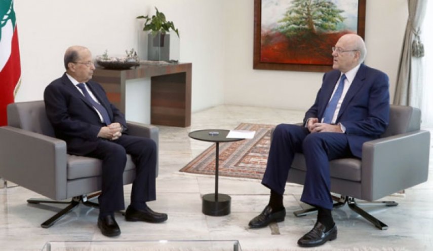 ميقاتي يلتقي الرئيس اللبناني دون الإدلاء بأي تصريح
