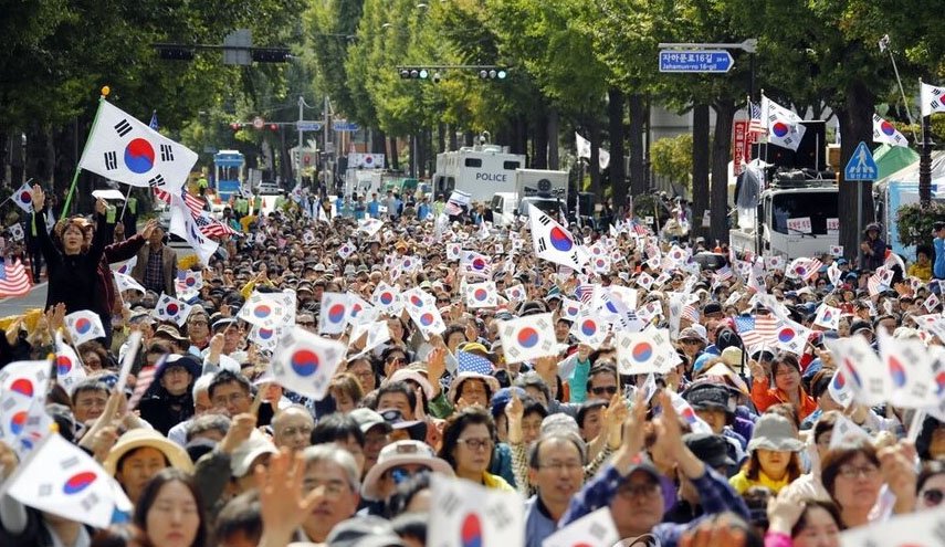 تظاهرات گسترده اتحادیه‌های کارگری در کره جنوبی