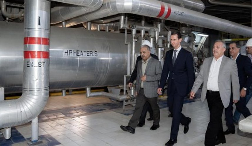 الرئيس الأسد يشهد إطلاق عمل مجموعة التوليد5 لمحطة حلب الحرارية