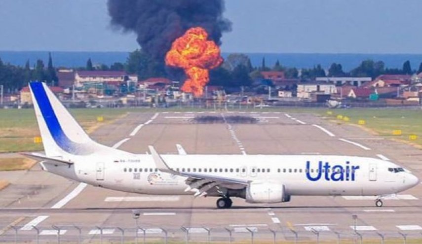 آتش‌سوزی در مجاورت فرودگاه بین‌المللی «سوچی» روسیه +فیلم