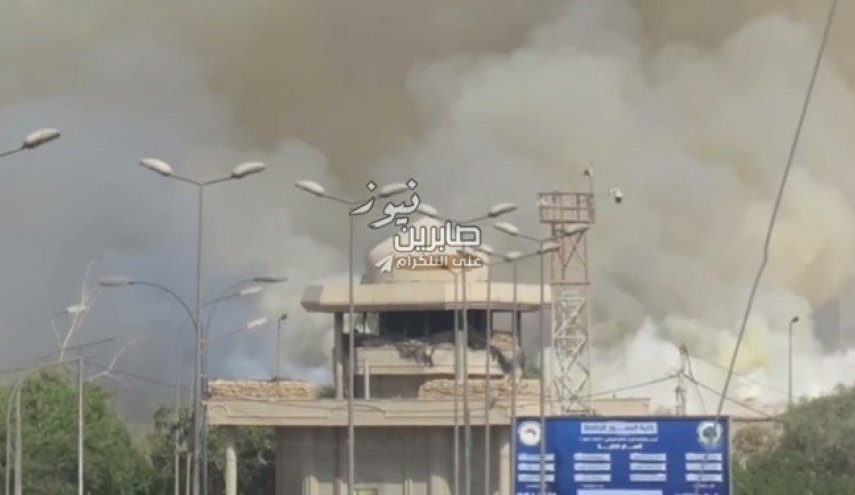 آتش‌سوزی در مقر الحشد الشعبی در منطقه سبز بغداد+ویدئو
