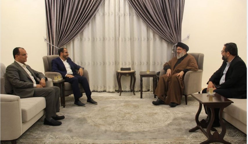 دیدار سخنگوی انصارالله یمن با دبیرکل حزب الله لبنان 