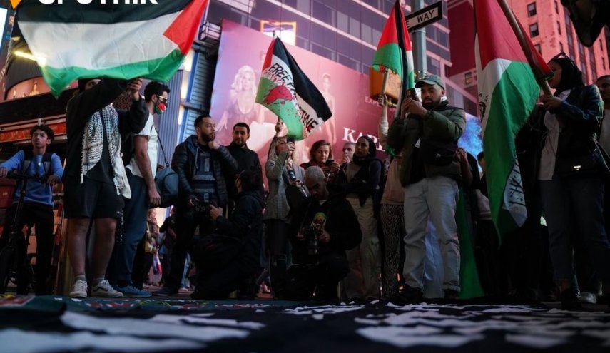 ​​​​​​​تظاهرات ضد اسرائیلی در نیویورک در اعتراض به اقدامات اخیر رژیم صهیونیستی علیه فلسطینی‌ها