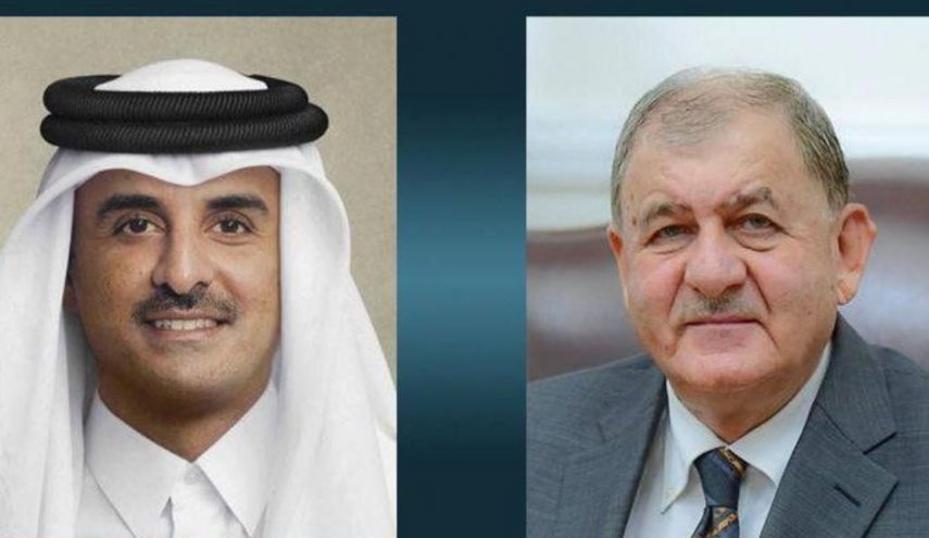 الرئيس العراقي وأمير قطر يبحثان تطوير العلاقات الثنائية المشتركة
