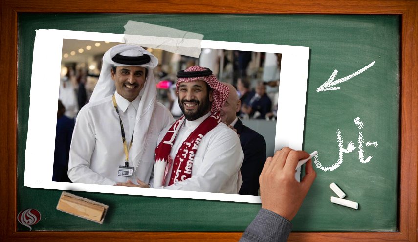 بن سلمان با شال قطر بعد از اینکه یک کشور شیطانی بود 