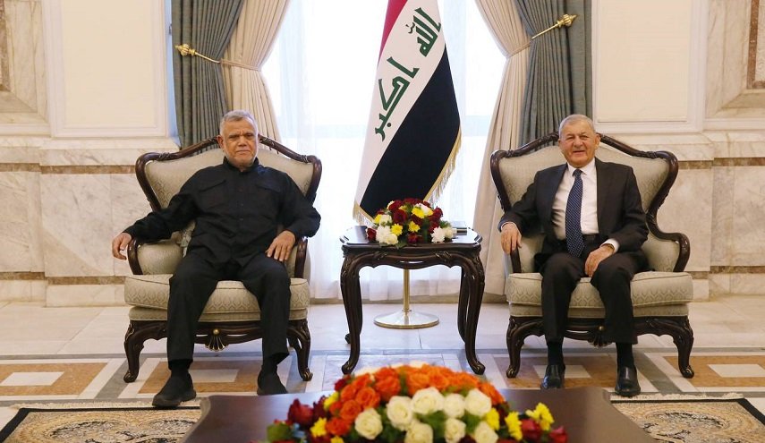 الرئيس العراقي يبحث مع رئيس تحالف الفتح الأوضاع الأمنية والسياسية 