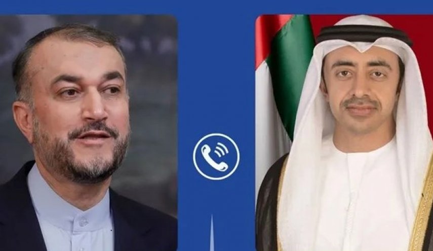 محادثة هاتفية بين أمير عبد اللهيان ووزير خارجية الإمارات

