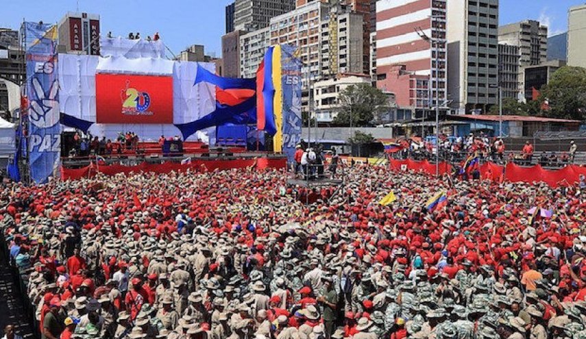 فنزويلا تشهد مظاهرات حاشدة ضد العقوبات والحصار الإقتصادي المفروض عليها
