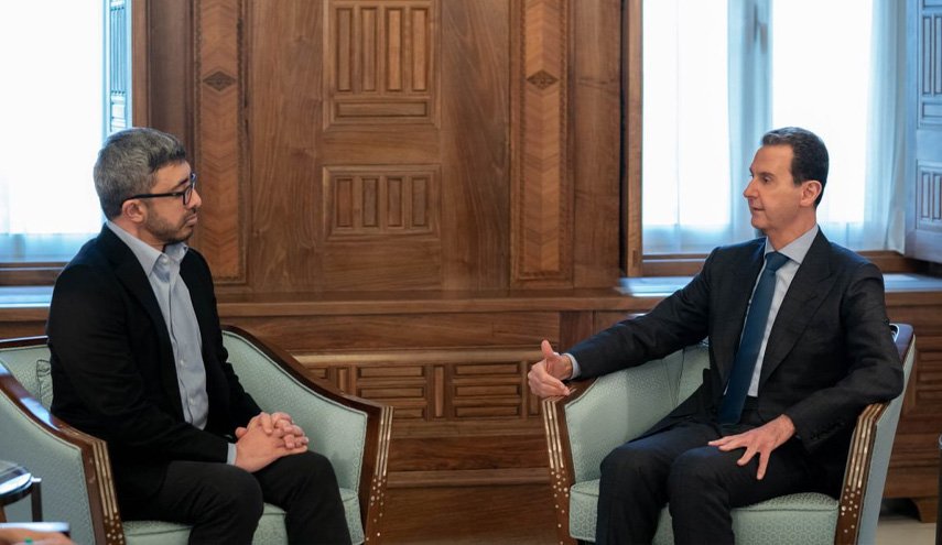 دیدار بشار اسد با وزیر خارجه امارات