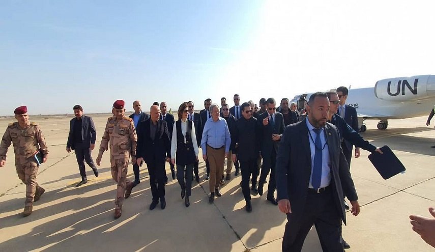 الأمين العام للأمم المتحدة یصل نينوى العراقیة في زيارة لمخيمات النازحين
