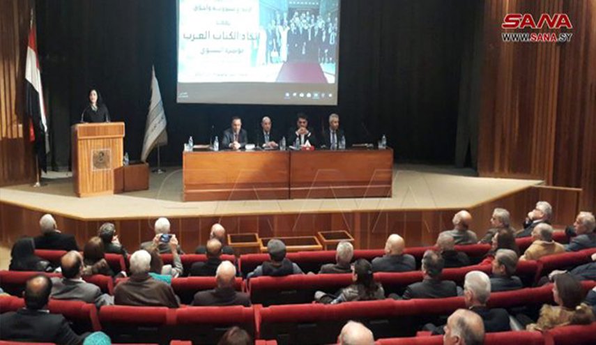 انعقاد مؤتمر اتحاد الكتاب العرب في مكتبة الأسد بدمشق